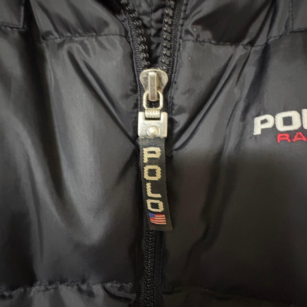 90s POLO SPORTS ダウンベスト ブラック サイズL アメカジ 古着