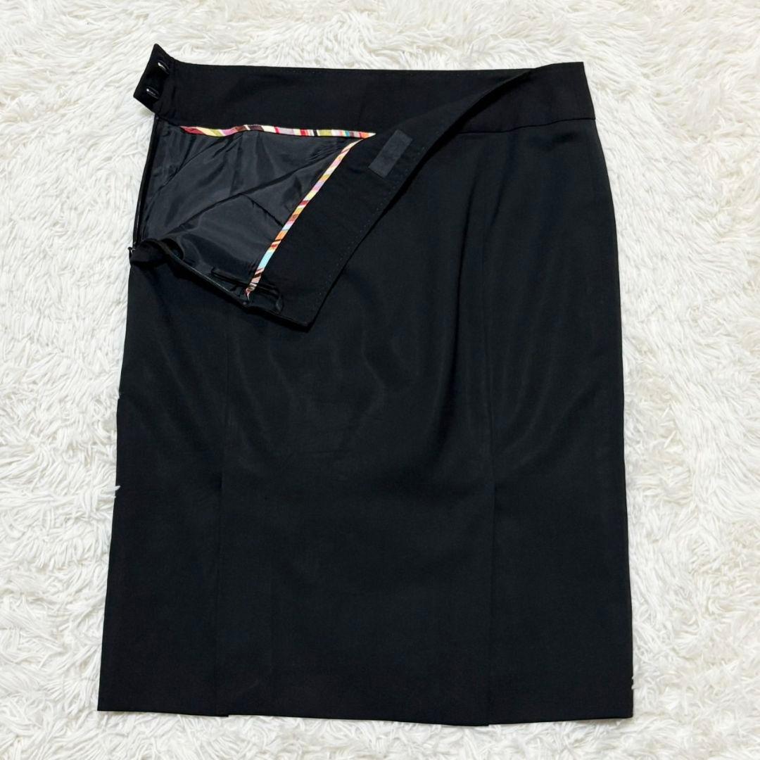 美品 ポールスミス ブラック スーツ セットアップ スカート マルチカラー