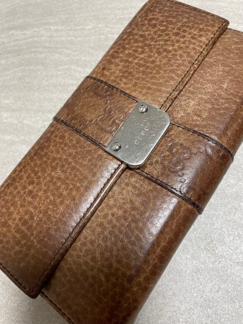 GUCCI ブラウンレザー長財布
