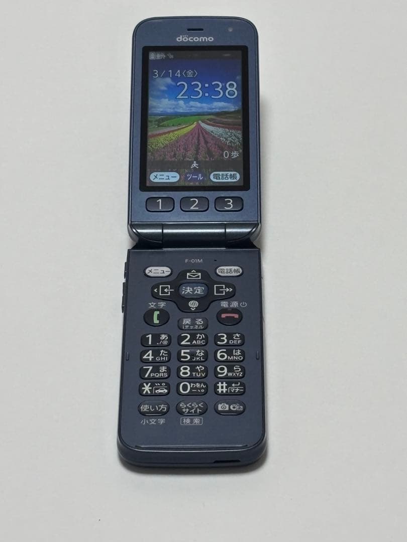 docomo らくらくホン F-01M ネイビー