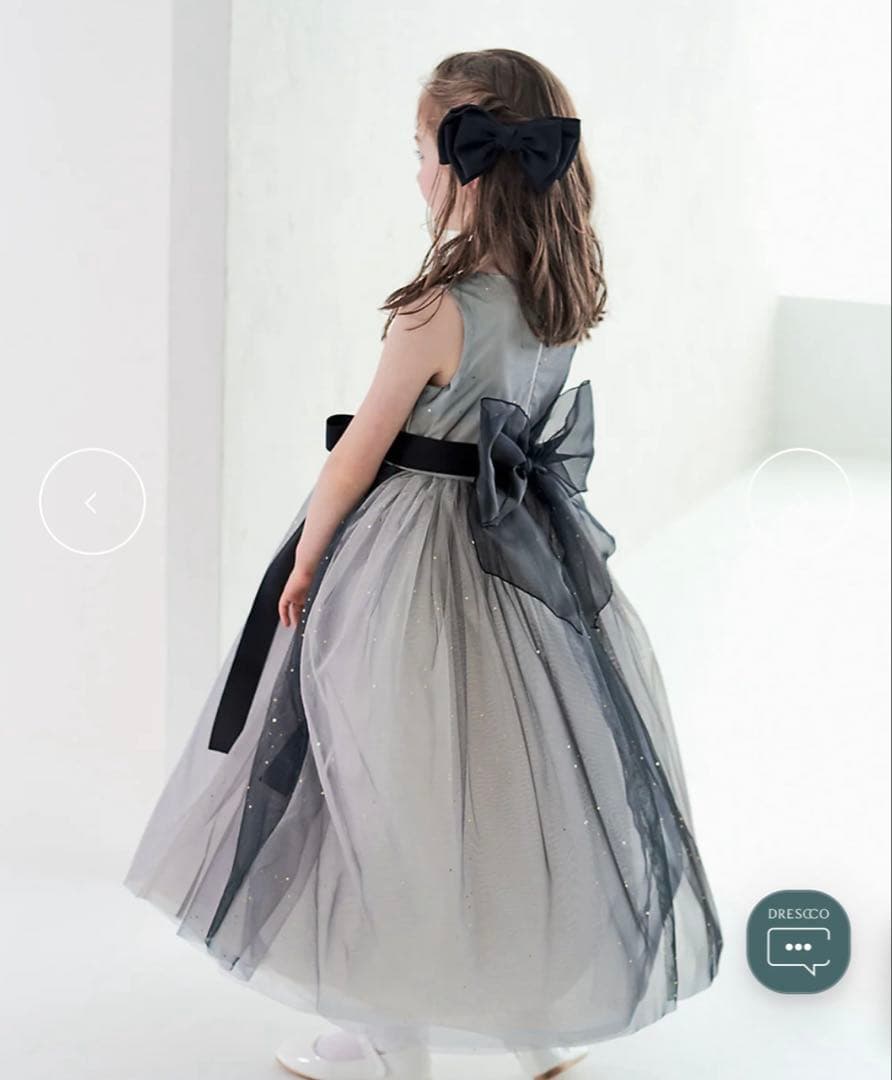 DRESCCO グラデーショングレービジューストーンロングドレス 125