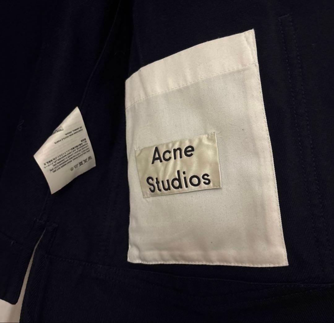 美品ACNE STUDIOS カーバーオール セットアップ ワークジャケット 紺