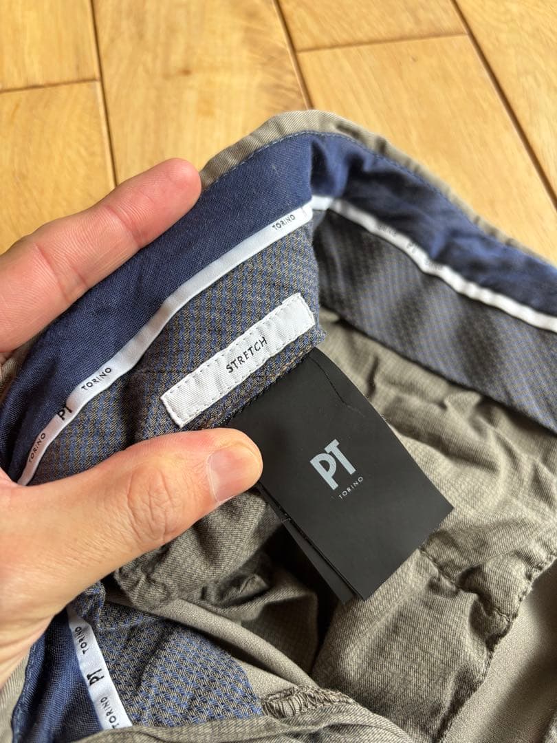 美中古 PTTORINO タックイン チノパンツ 46 グレージュ PT01