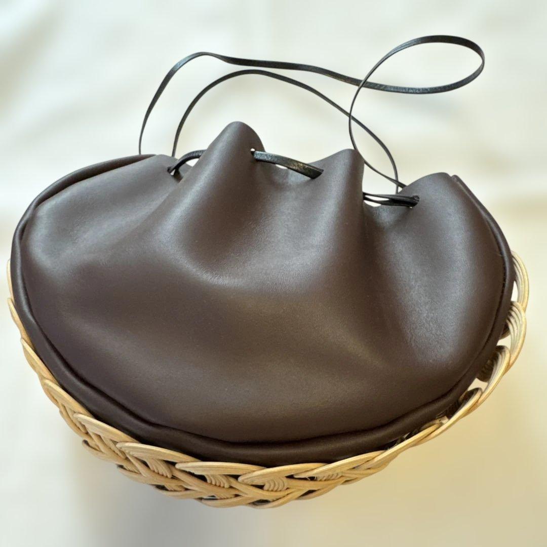 msnomムスノム　ブラウンラタンバッグ