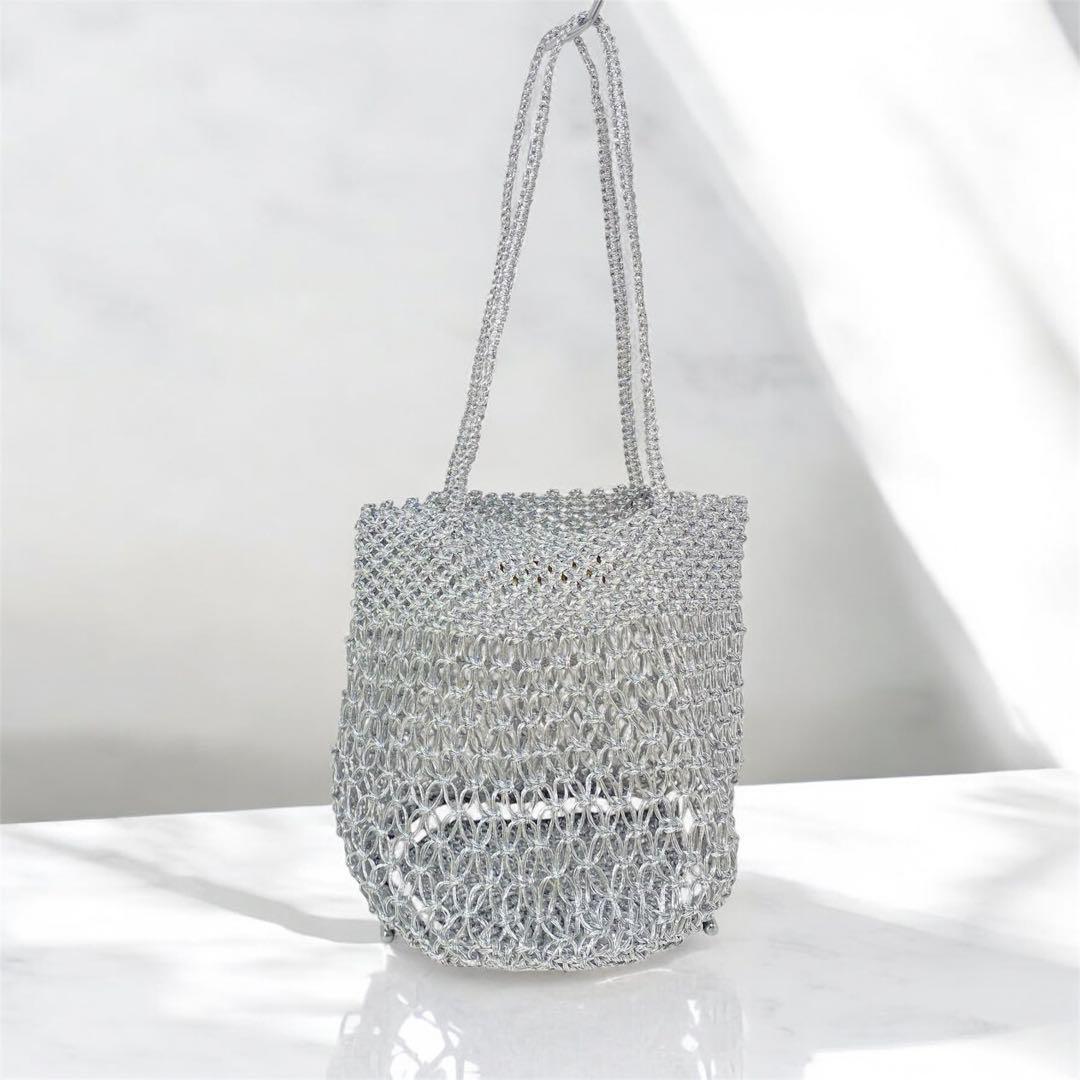 最終値下げ The BAGMATI バグマティ LUREX シルバー かごバッグ