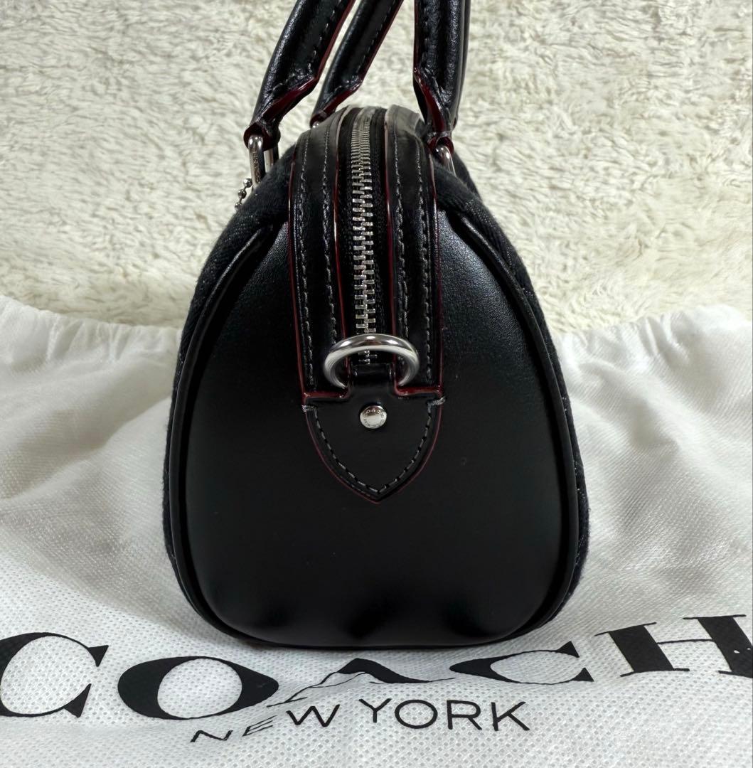 Coach コーチ ブラックデニム ミニボストン ミニローアン
