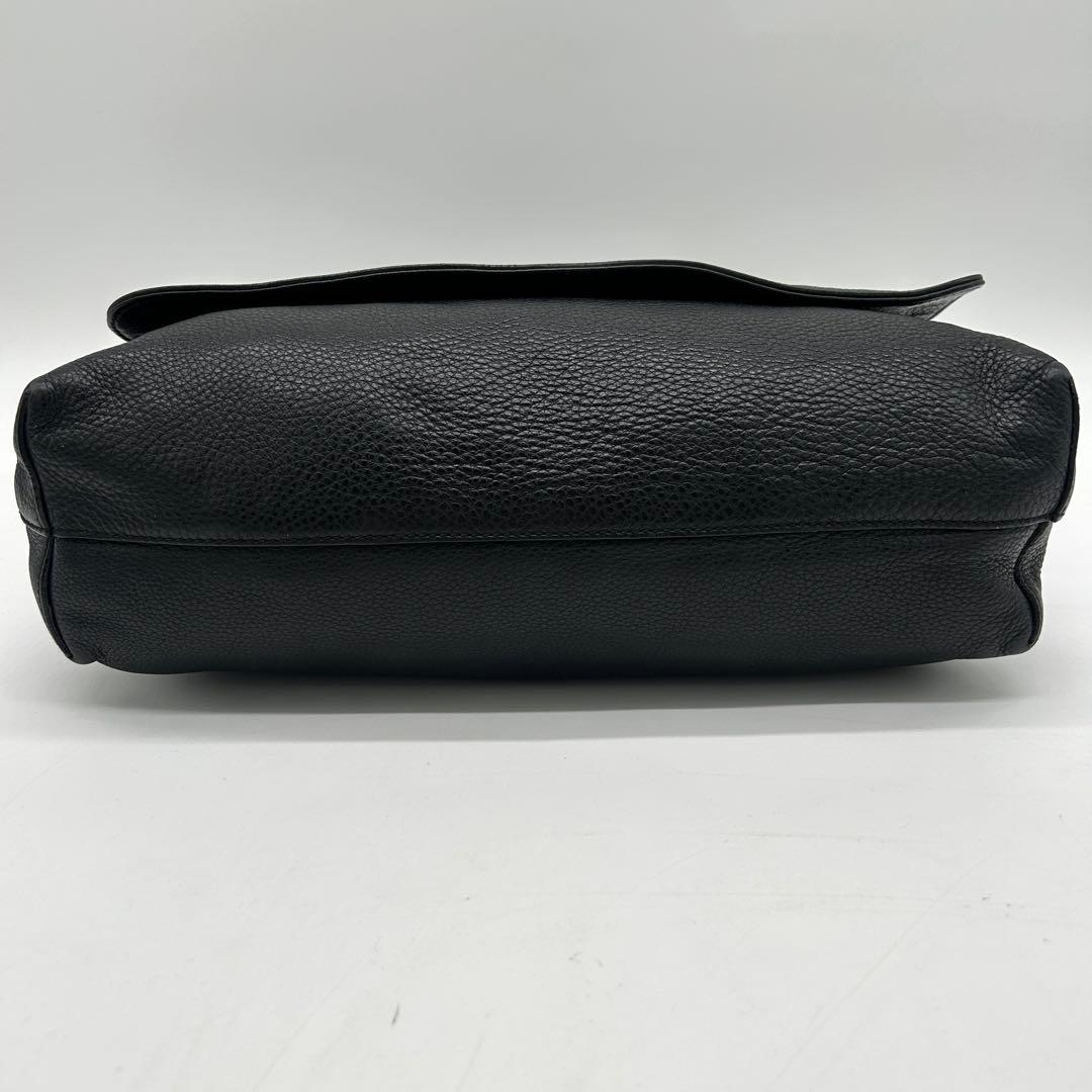 【美品】グッチ ソーホー メッセンジャーバッグ インターロッキング シボ革 黒