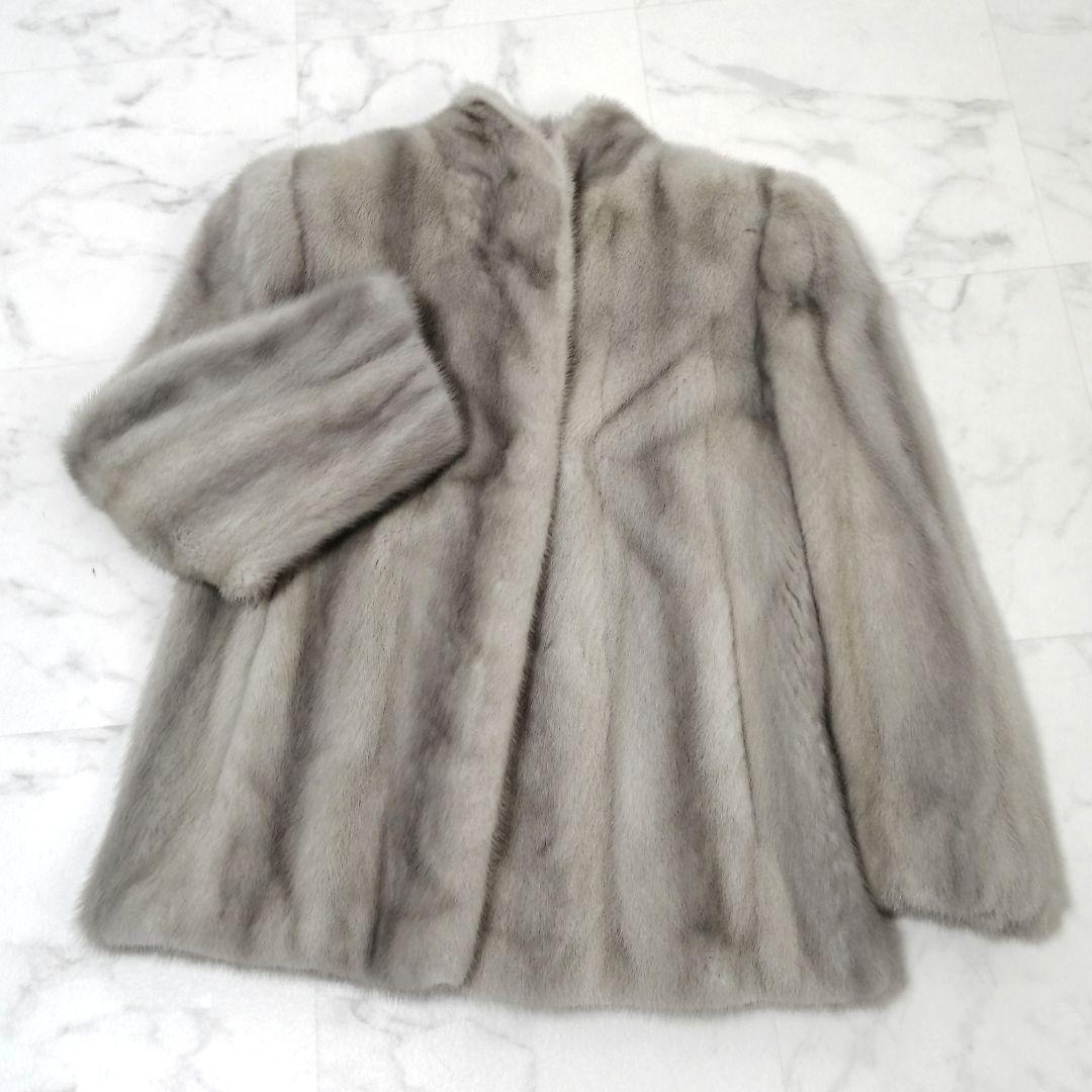 サファイヤミンク　毛皮 コート　毛並み良好　リアルファー　8　高級　MINK