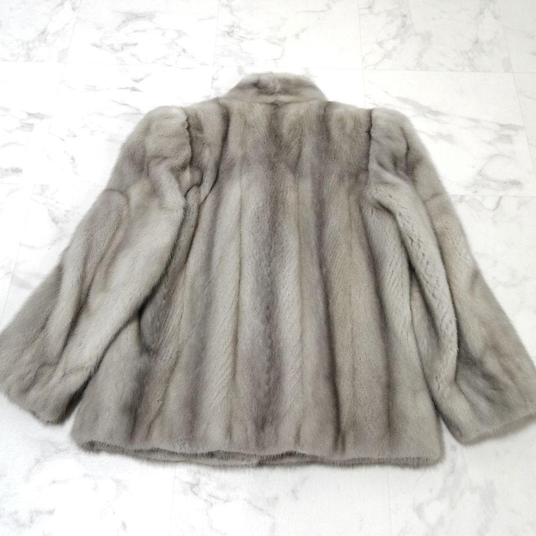 サファイヤミンク　毛皮 コート　毛並み良好　リアルファー　8　高級　MINK