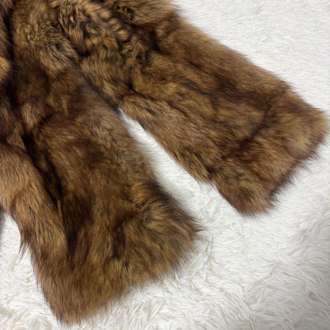 ブルーフォックス 染め 本毛皮 リアルファー ファーコート Fサイズ FOX
