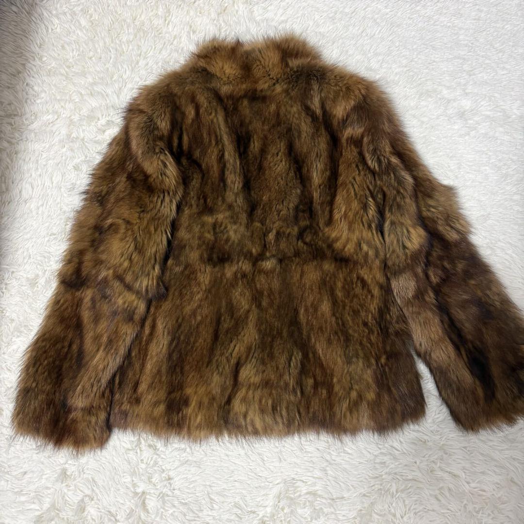 ブルーフォックス 染め 本毛皮 リアルファー ファーコート Fサイズ FOX