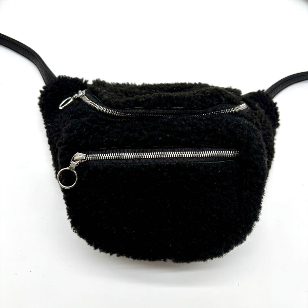 極美品✨ AETA ディアスキン ムートン ウエスト バッグ ブラック