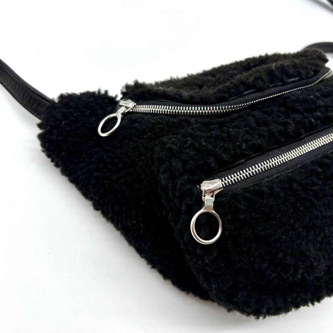 極美品✨ AETA ディアスキン ムートン ウエスト バッグ ブラック