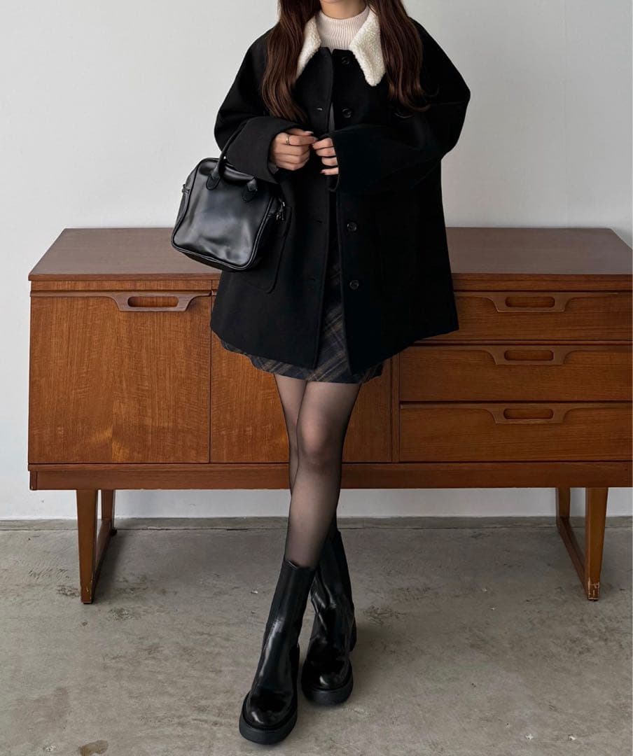 ボアカラーミドルコート　callautia S