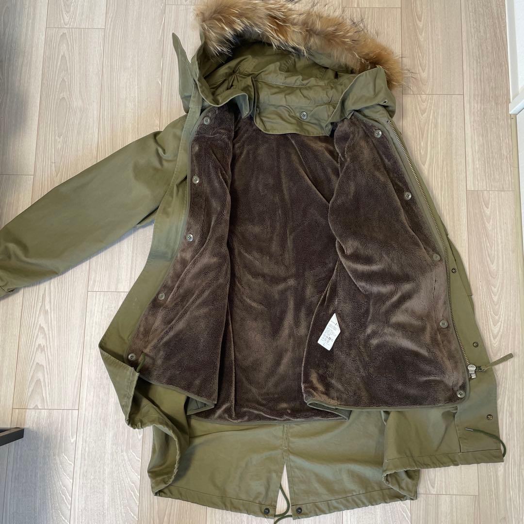 ジャーナルスタンダード　オリーブグリーン ファー付きモッズコート