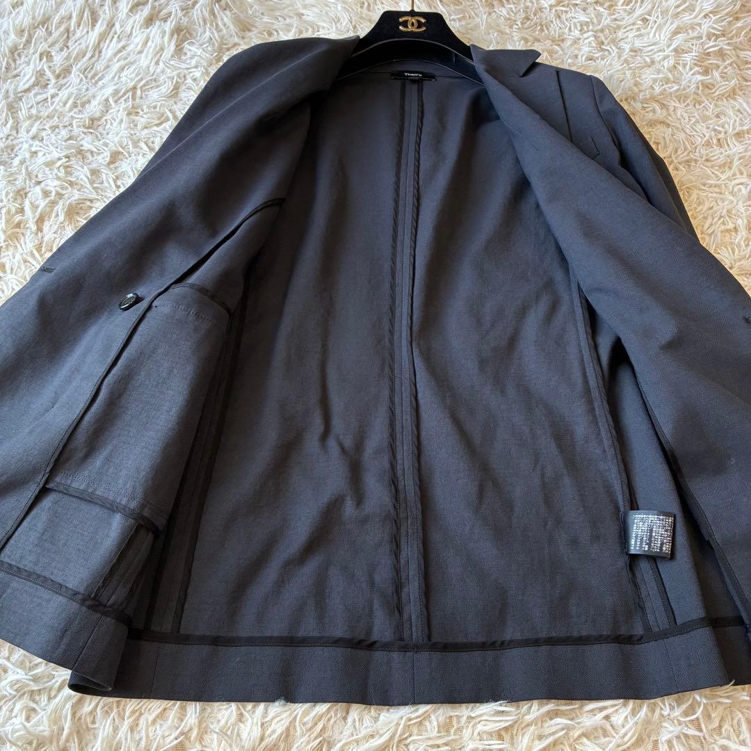 Theory ラルフローレン　まとめ　ジャケット ダブル リネン混 ブラック 0