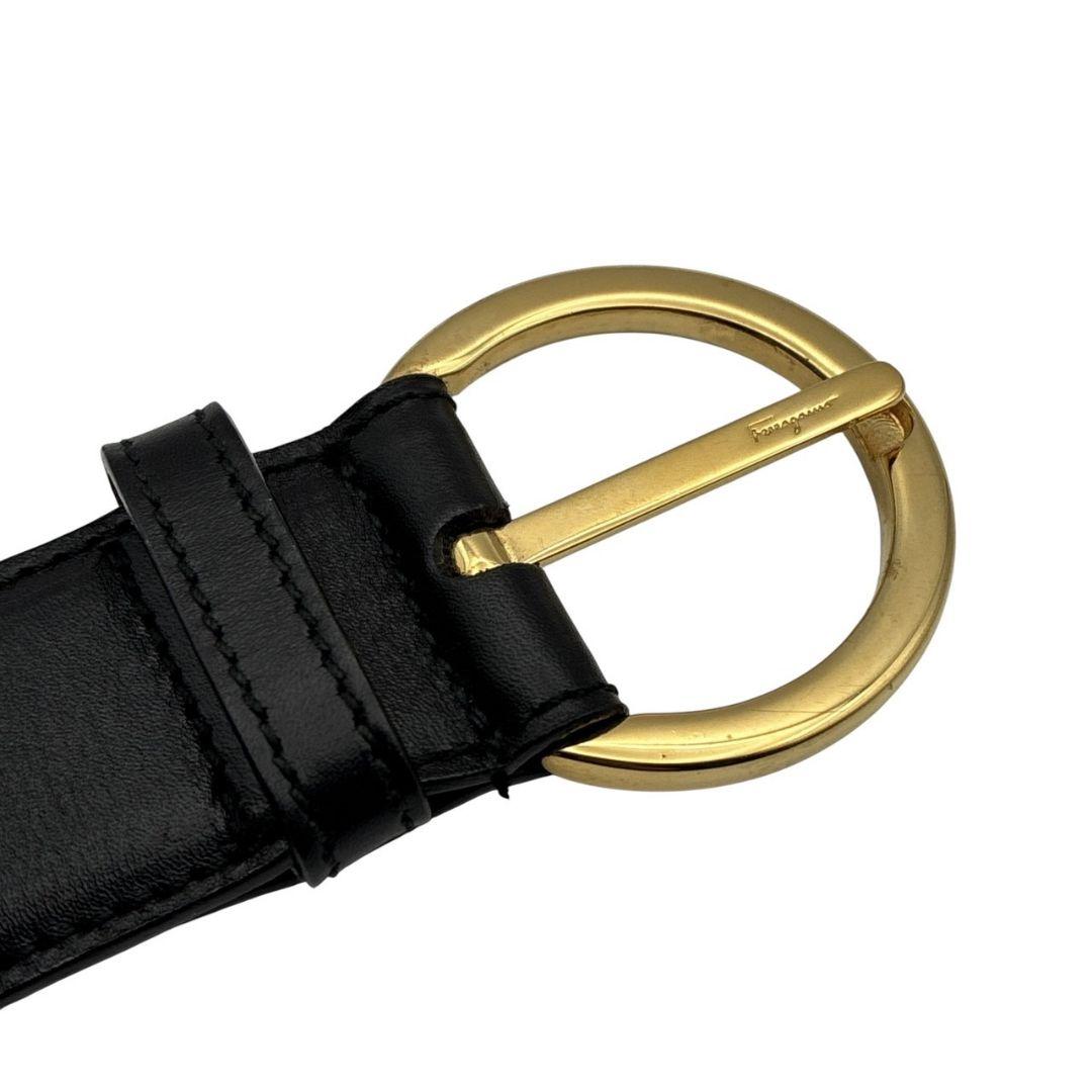 極美品✨サルヴァトーレフェラガモ ガンチーニ ベルト レザー ブラック×ゴールド