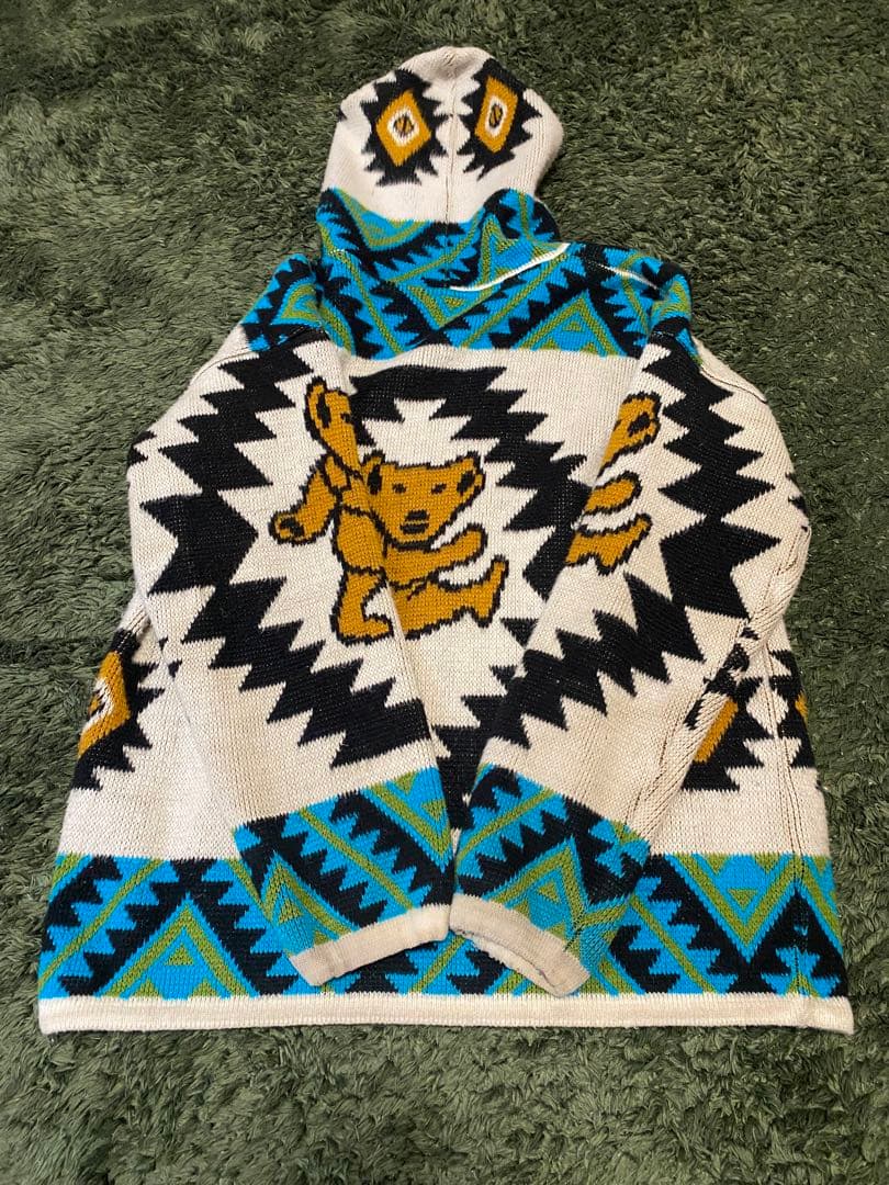 90s デッドベア　エクアドルニット　パーカー　ビンテージ　激レア　太陽　花柄