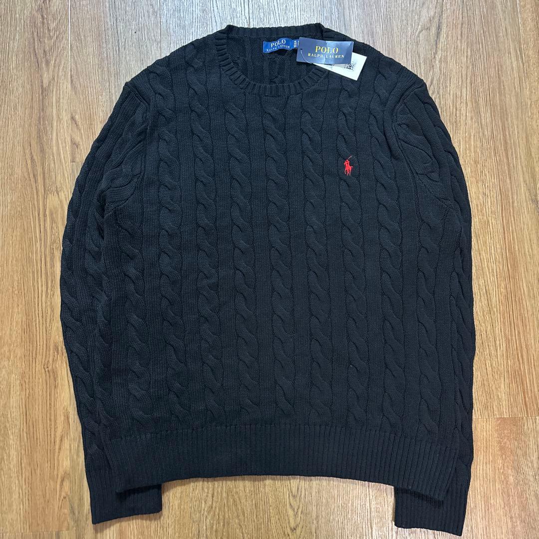 POLO RALPH LAUREN ケーブルニット セーター XL 黒新品タグ付