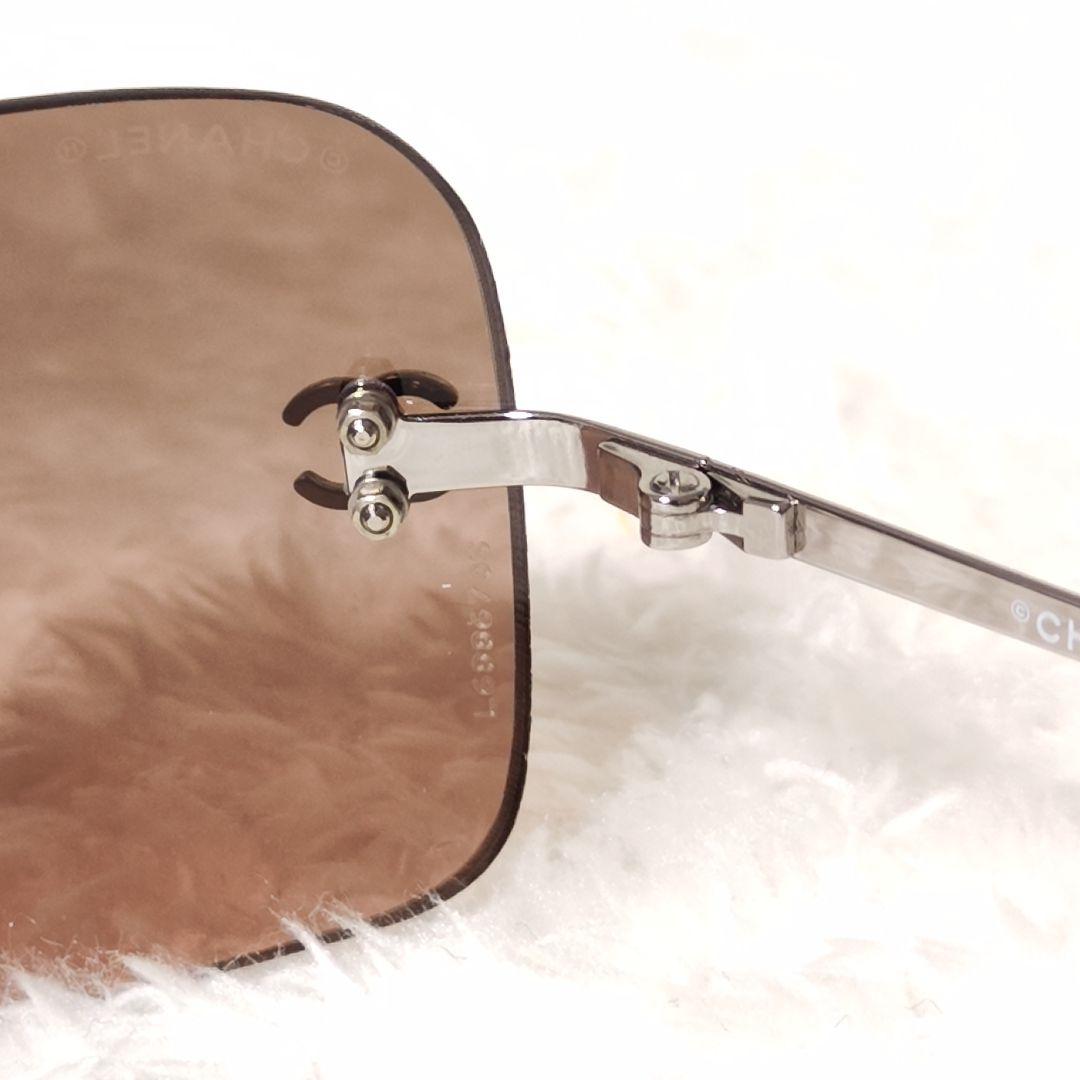 CHANEL リムレス サングラス ココマーク シルバーフレーム