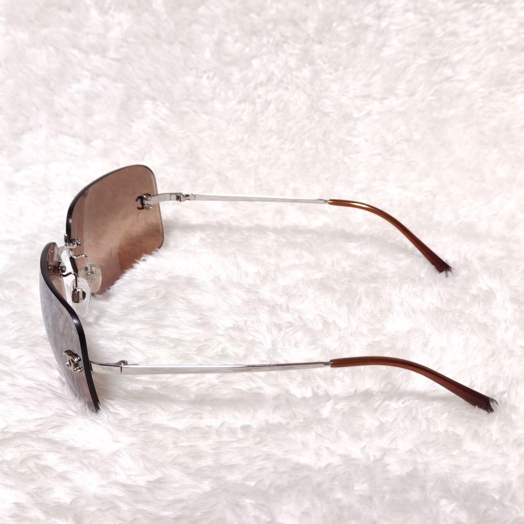 CHANEL リムレス サングラス ココマーク シルバーフレーム