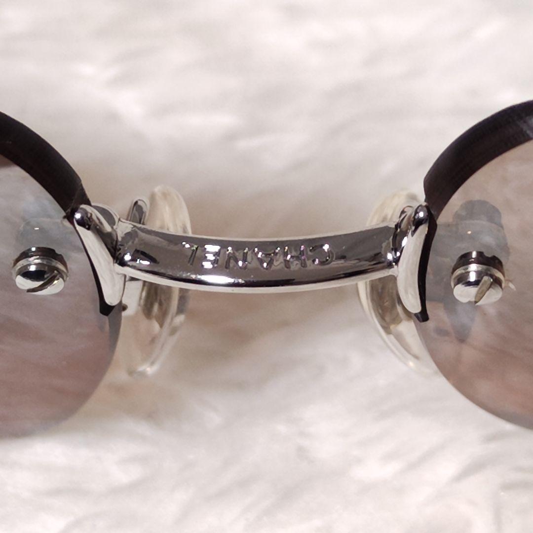 CHANEL リムレス サングラス ココマーク シルバーフレーム