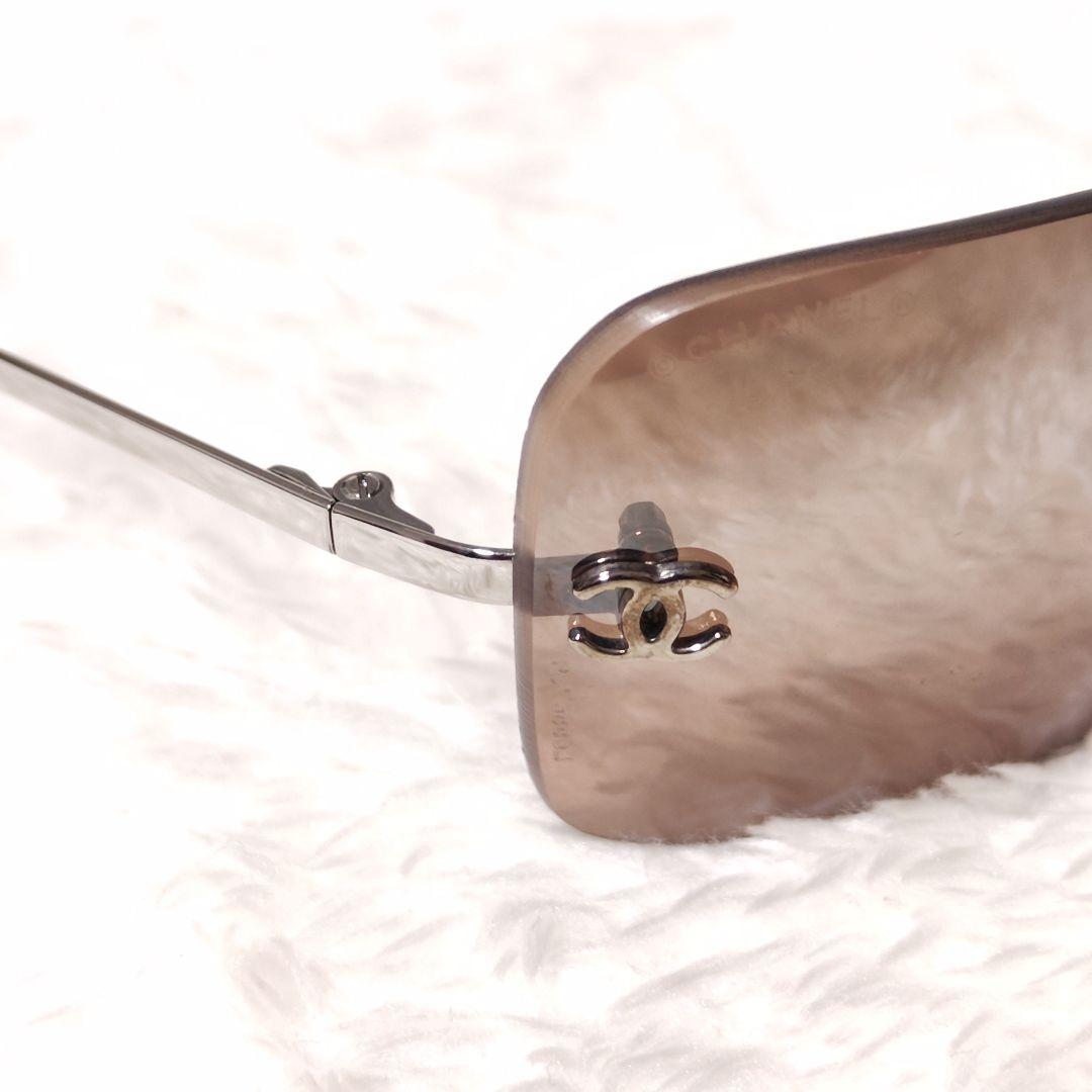 CHANEL リムレス サングラス ココマーク シルバーフレーム