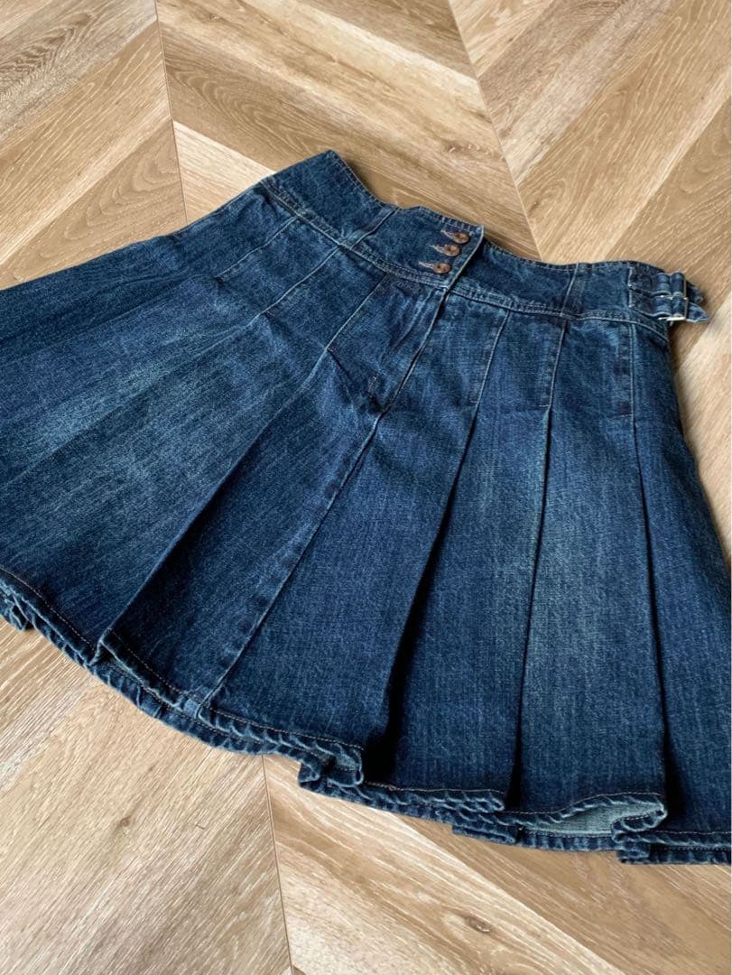Coyseioダークデニム プリーツミニスカート
