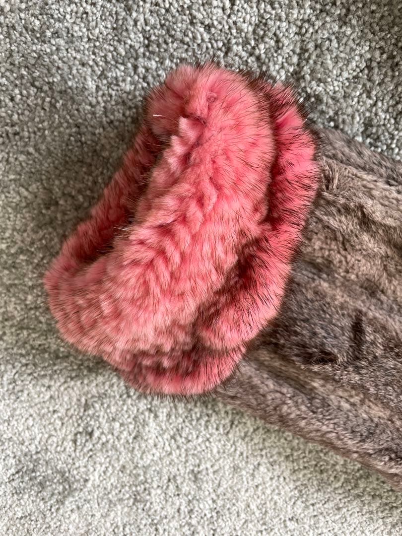 極美品 Mila Schon ラビット×ミンク ファージャケット ピンク袖口