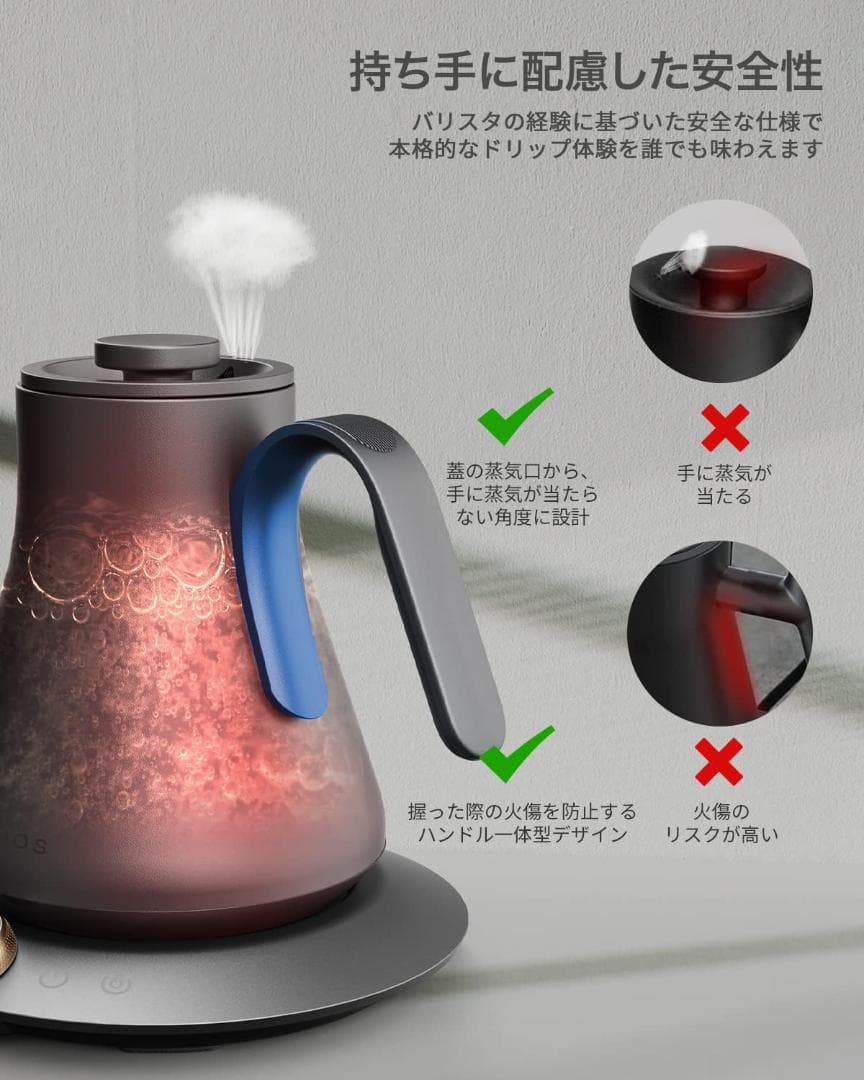 【開封済・未使用】EPEIOS 電気ケトル ドリップケトル コーヒー ブラック