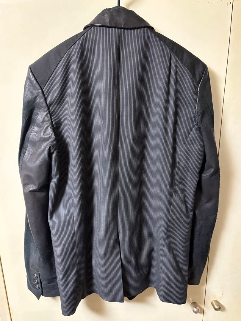 14thaddiction レザー切り替え　テーラードジャケット