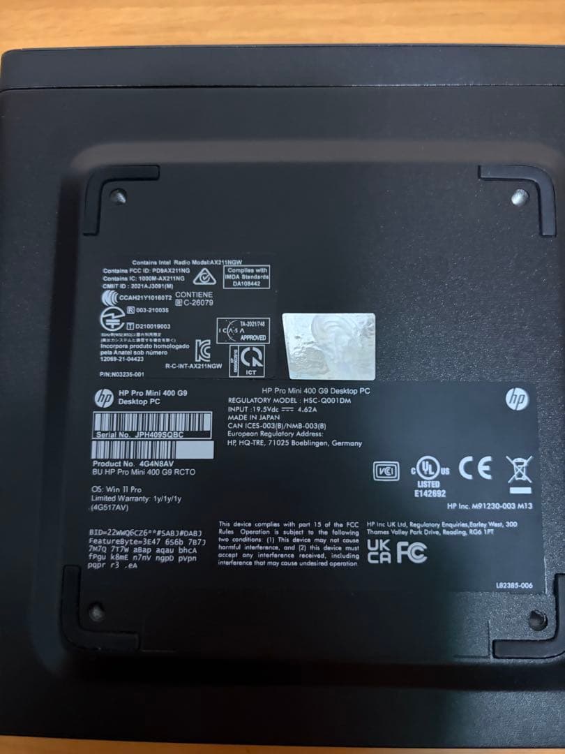 HP Pro Mini 400 G9 デスクトップPC