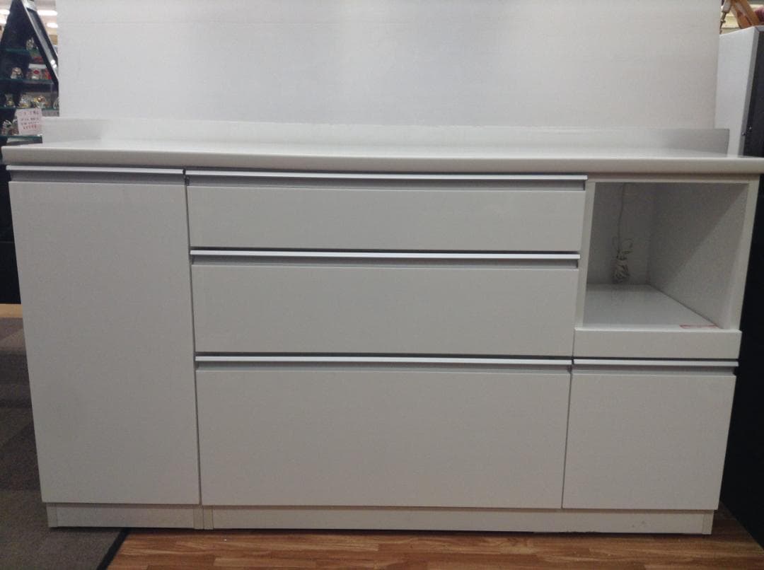 ニトリキッチンカウンター(レジューム 150QL-R WH) 清掃済み