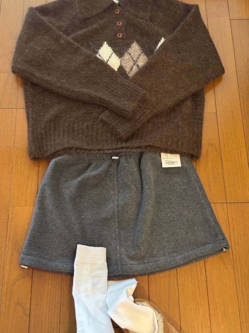 CANAL JEAN☆El marフリースミニスカート/靴下SET 新品✨