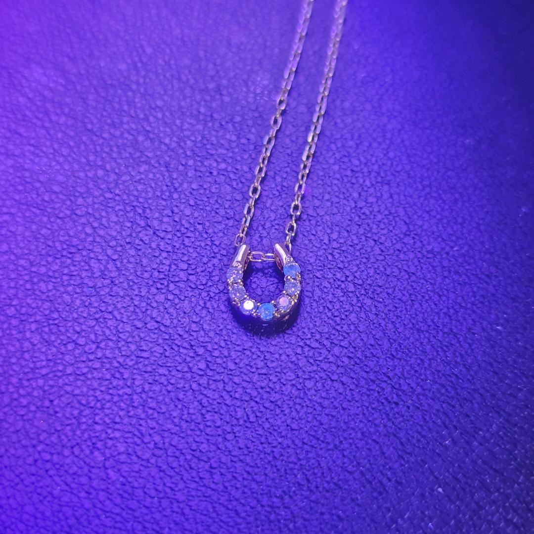 K10馬蹄リバーシブルネックレス ダイヤ0.07ct アミュレット