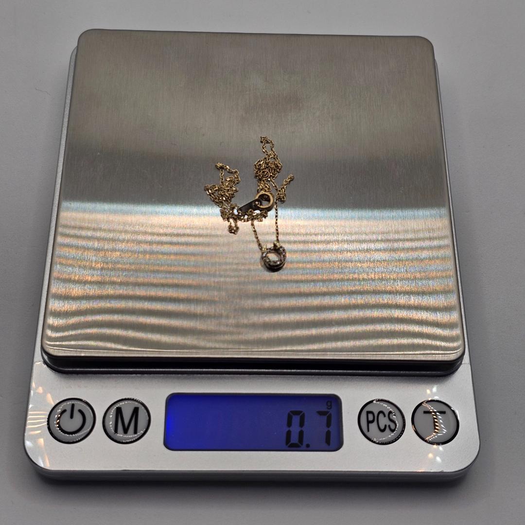 K10馬蹄リバーシブルネックレス ダイヤ0.07ct アミュレット