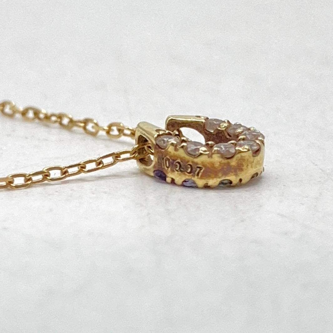 K10馬蹄リバーシブルネックレス ダイヤ0.07ct アミュレット