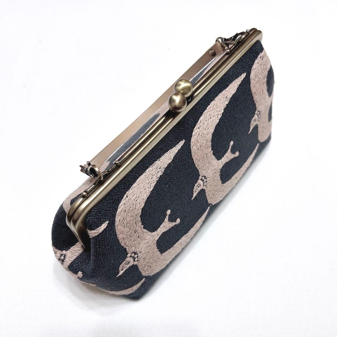 ミナペルホネン　ハンドメイド　がま口　go! バッグ マチ広め　短ストラップ付