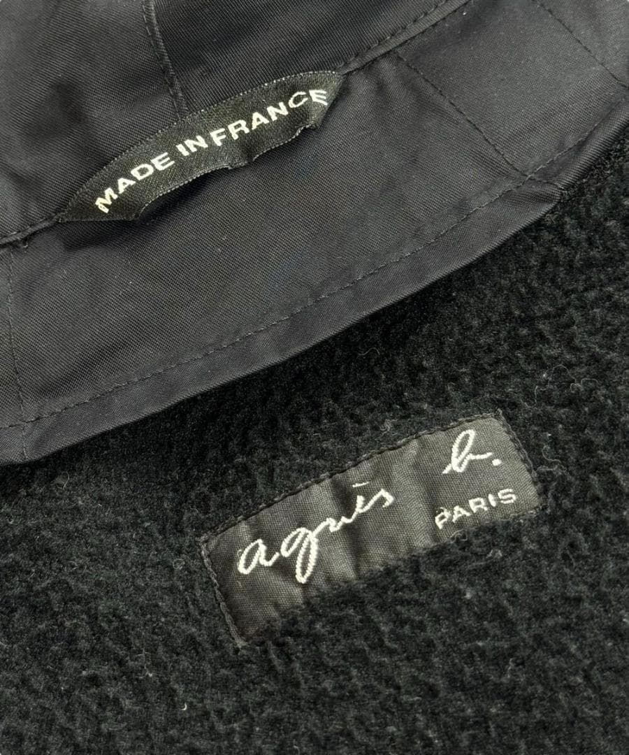 フランス製 agnes b アニエス ベー 裏起毛 モッズコート ブラック 3