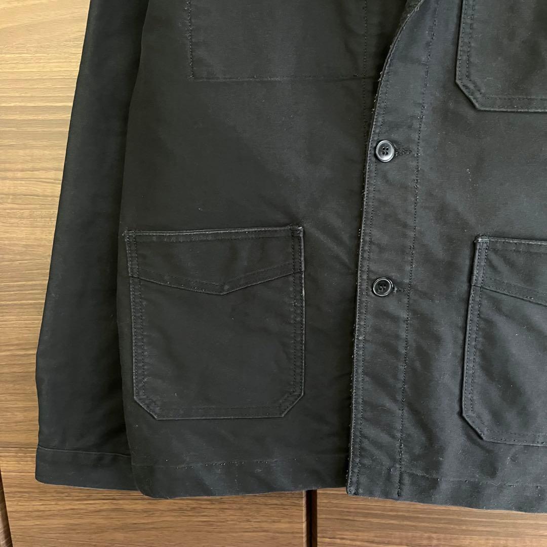 ル トラヴァイユール ガリス モールスキン フレンチワークジャケット 黒 L相当
