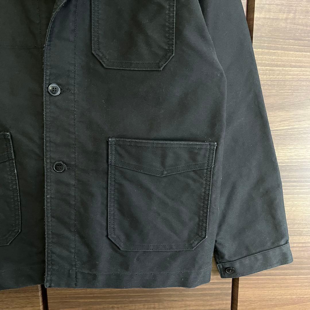 ル トラヴァイユール ガリス モールスキン フレンチワークジャケット 黒 L相当