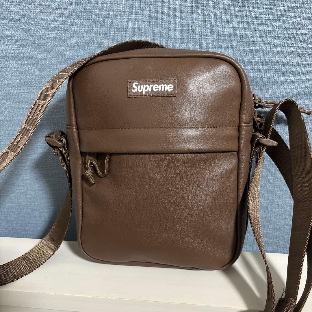 Supreme 24FW ブラウン レザー　ショルダー　バッグ