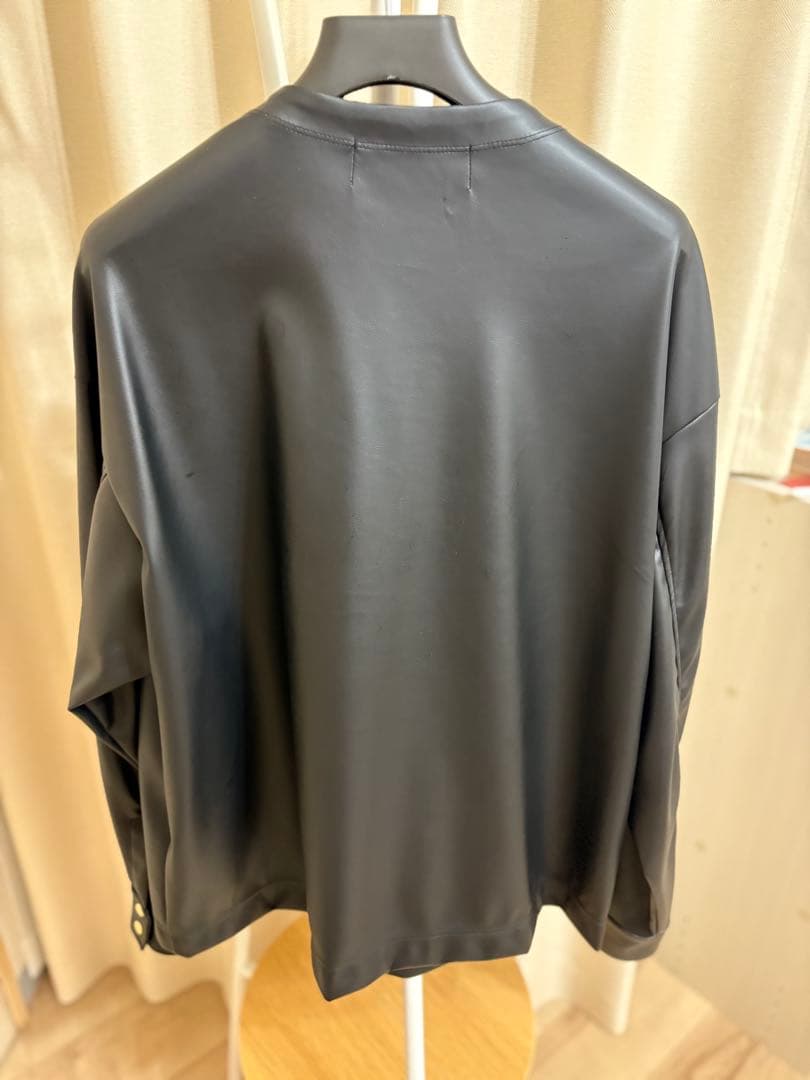 【CULLNI 24ss】Faux Leather Shirt Jacket