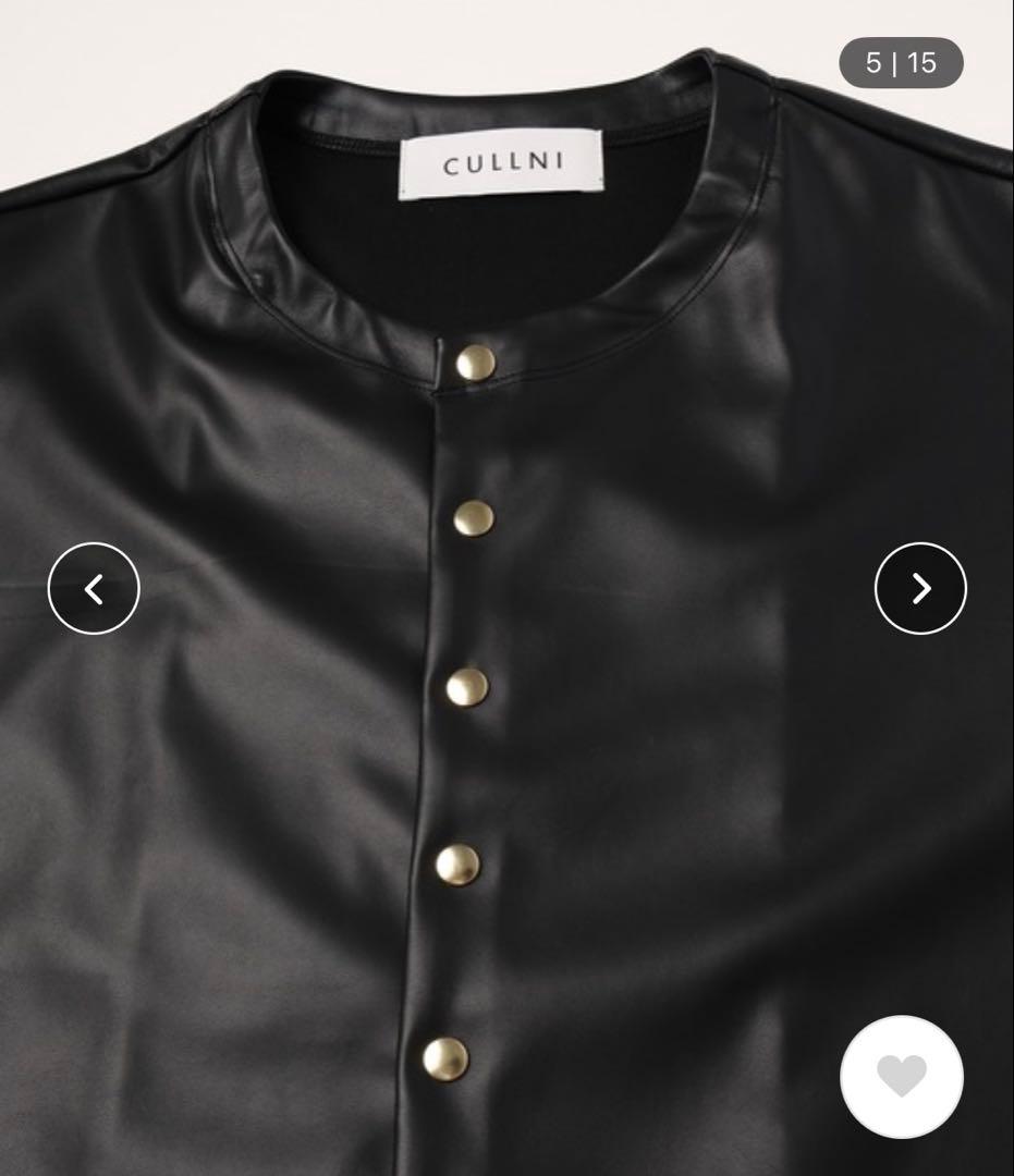 【CULLNI 24ss】Faux Leather Shirt Jacket
