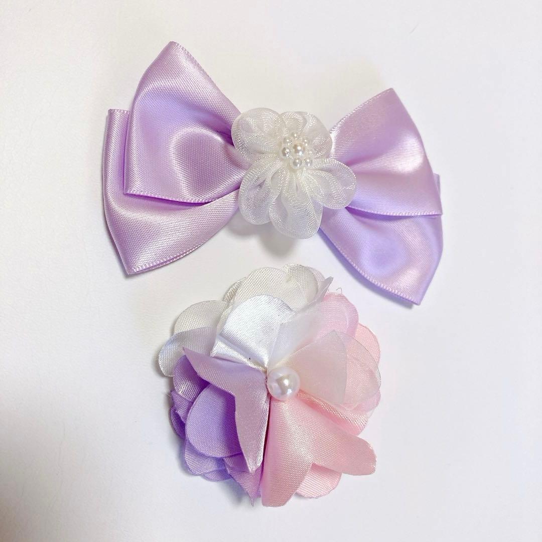 ラベンダー×花柄 115 セレモニー 入学 卒園 発表会 フォーマル