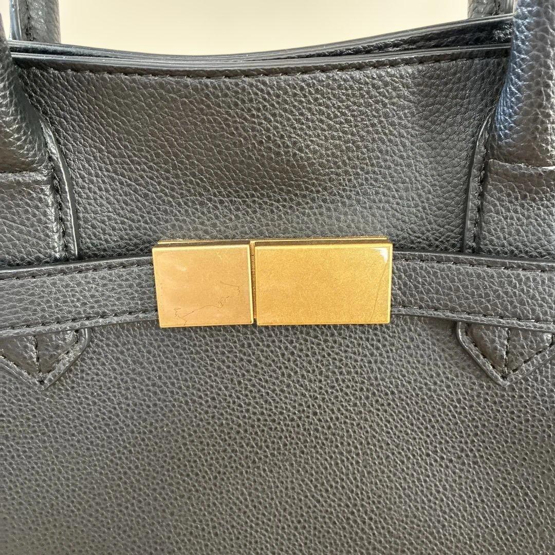 【未使用品】Mila Owenミラオーウェン ベルト付きラージハンドバッグ　黒