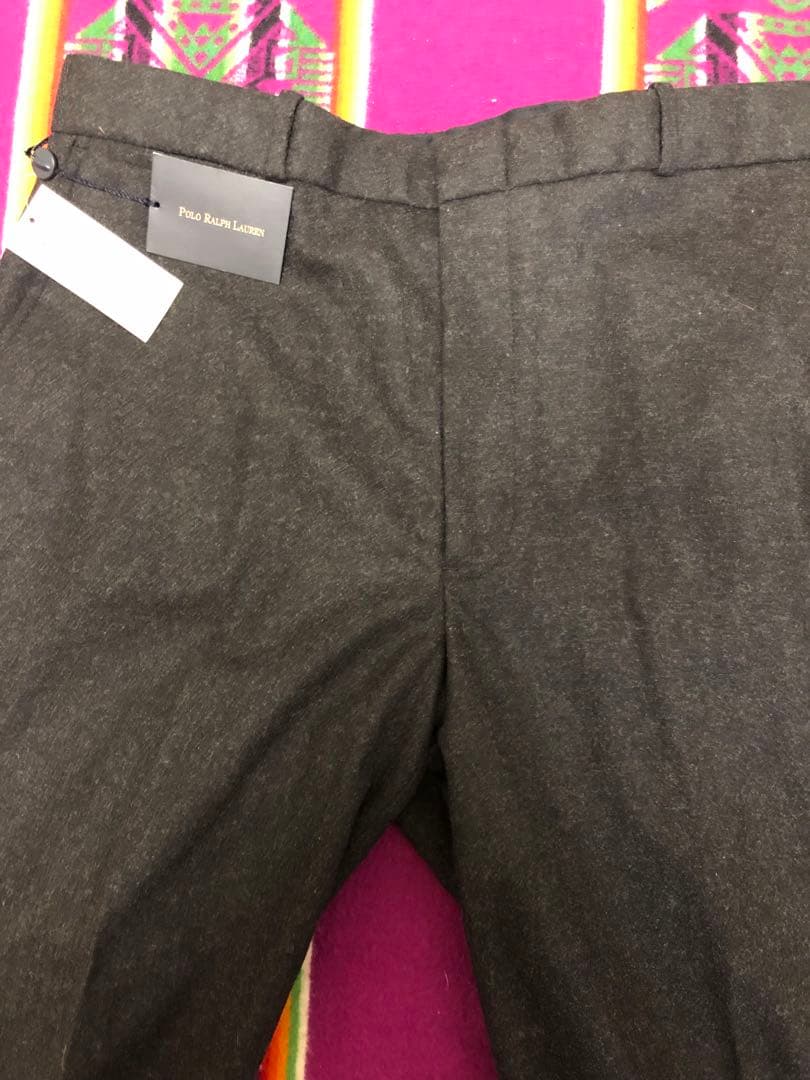 新品タグ付きポロラルフローレンウールパンツチャコールグレー36 /30