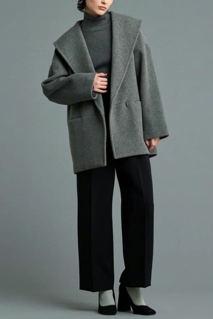 極美品✨アンクレイヴ　撥水プルーフメルトン　ビッグカラーコート　オンワード樫山