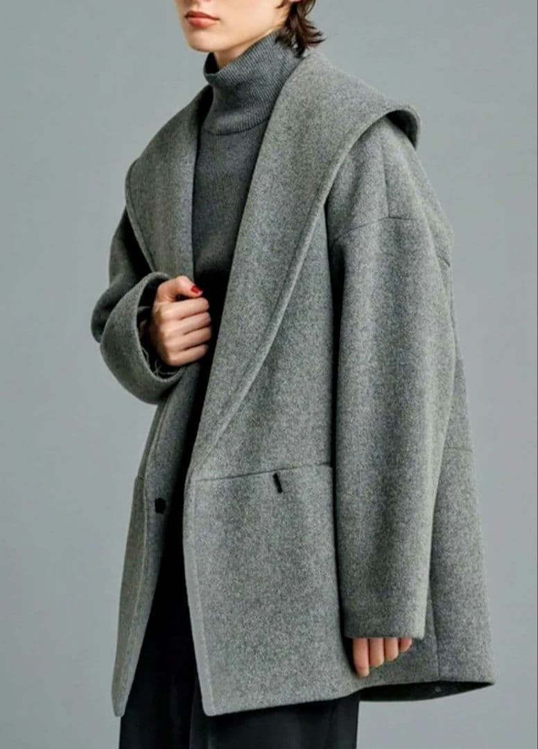 極美品✨アンクレイヴ　撥水プルーフメルトン　ビッグカラーコート　オンワード樫山