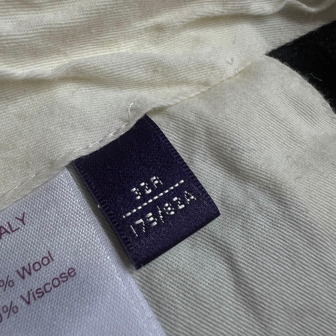 ラルフローレンパープルレーベル ベルトレススラックスパンツ グレーチェック 32